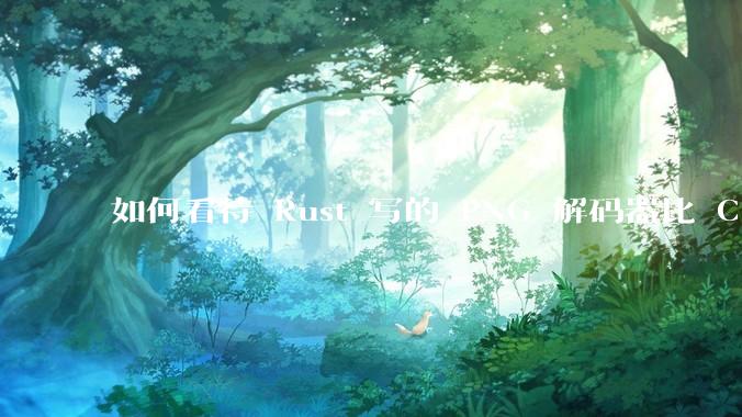 如何看待 Rust 写的 PNG 解码器比 C 实现更快？